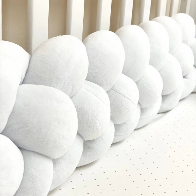 Protectie laterala patut bebe tripla alba